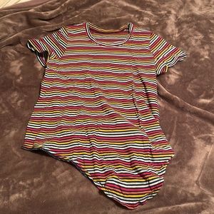Madewell tie front striped top